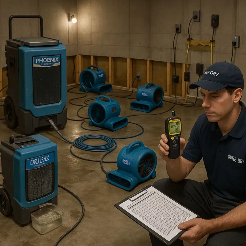Structural Drying and Dehumidification process in Reedley, CA